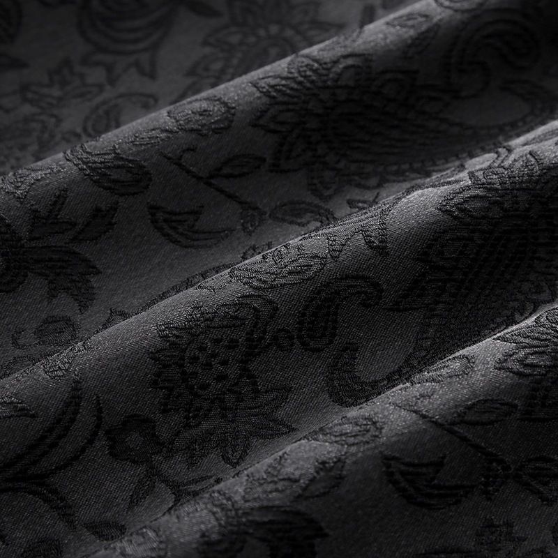 3-delt Herredress Dobbelspent Flat Krage Formell Kjole Jacquard Wedding Stor Størrelse - Svart