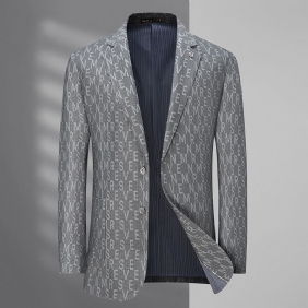 Blazer Herre Single Breasted To Knapper Casual Stripe Elastic Stor Størrelse