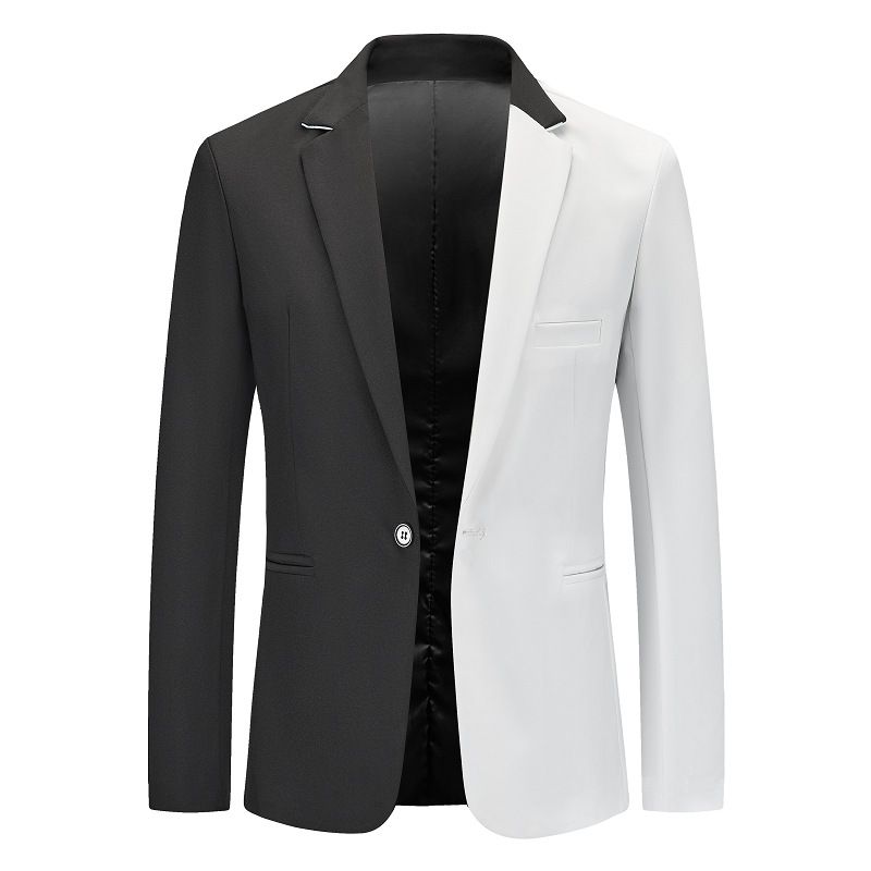 Blazer Herre Sportsjakke Business Moderne Elegant Color Block Casual Én Knapp