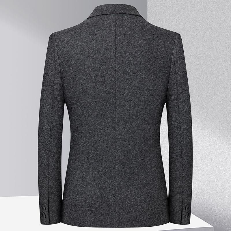 Blazer Herre Ull Business Moderne Slim To Knapper - Grå