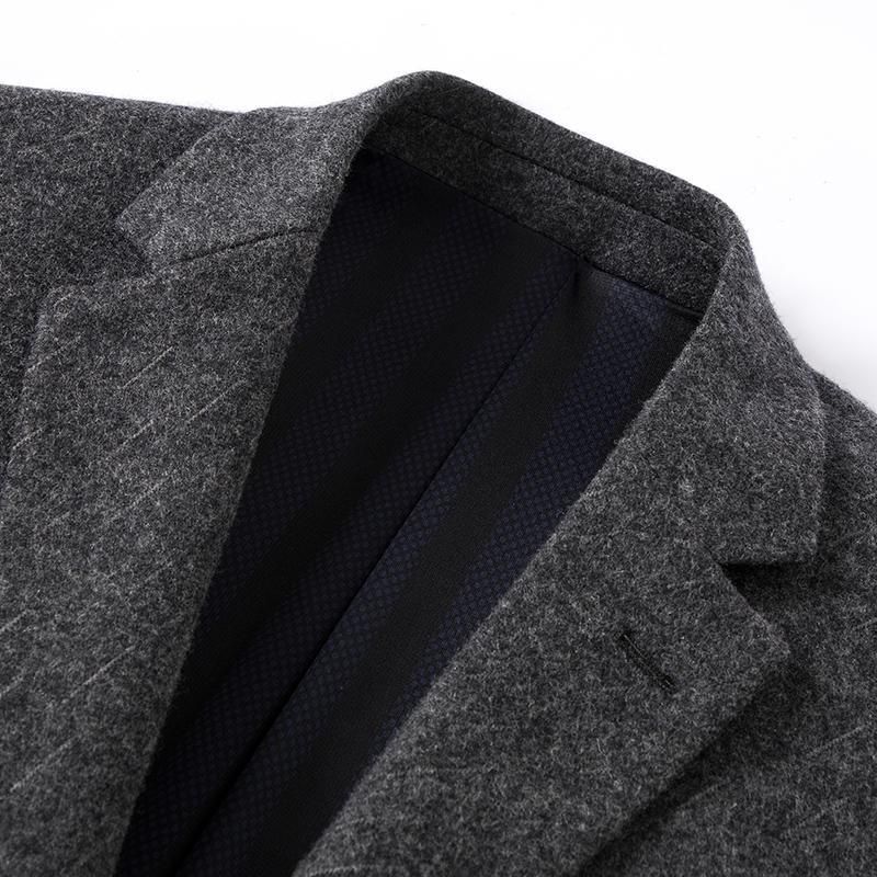 Blazer Herre Ull Business Moderne Slim To Knapper - Grå