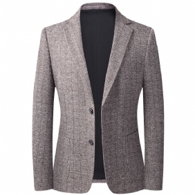 Blazer Sportsfrakk For Menn Strikket Ull Slank Uformelt To Knapper