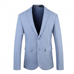 Ekstra Stor Blazer Sportsfrakk For Menn Enkeltspent To Knapper Ensfarget Klaff Sett Inn Lomme Flat Krage