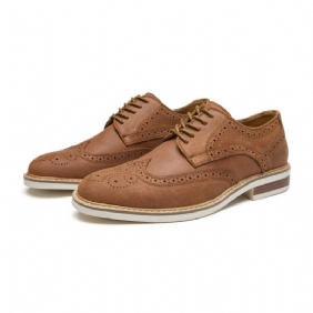 Kjole For Menn Sko Brogue Suede Cow Leather Retro Derby Rund Tå