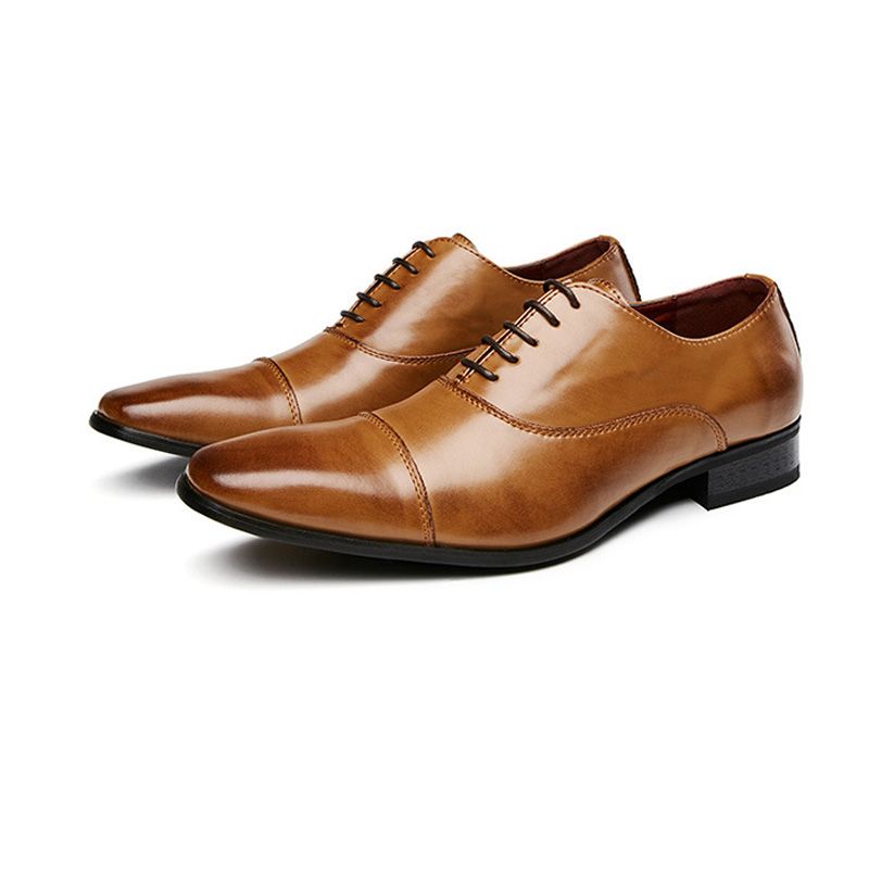 Kjole For Menn Sko Business Moderne Snøring Oxford Square Toe Leather