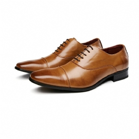 Kjole For Menn Sko Business Moderne Snøring Oxford Square Toe Leather