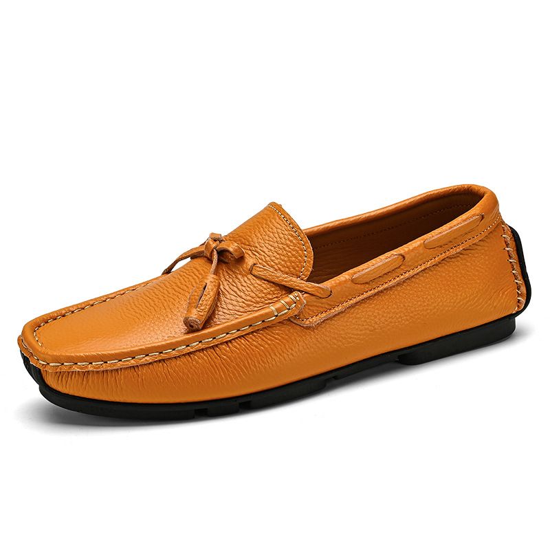 Loafers For Menn Moccasin Tassel Cow Leather